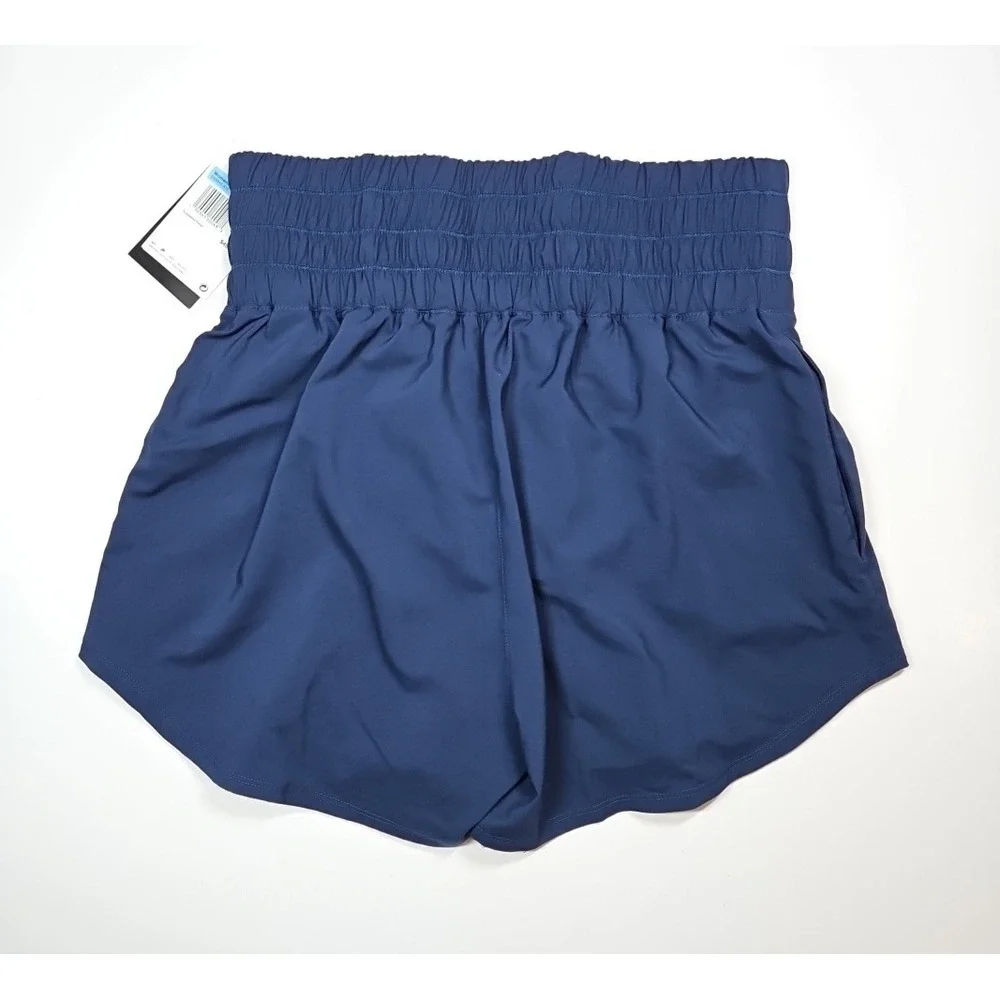 Nike Dri-FIT Womens Blue High Rise Lined Training Shorts Pockets Size Medium NWT - Picture 2 of 10